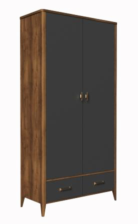 PSH802G-копия PSH802G Шкаф двухдверный фактура дерева и эмаль серый антрацит RAL 7043