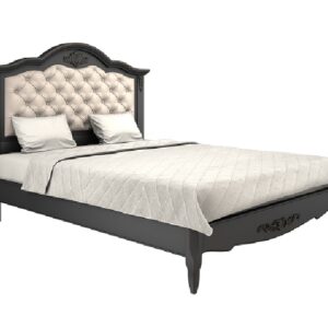 BW-218 Кровать 180х200 с мягким изголовьем чёрная