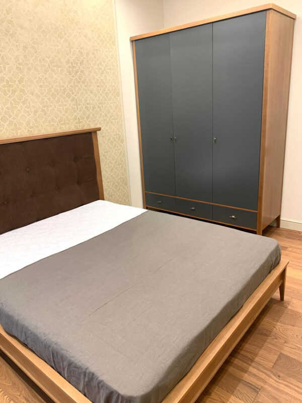 PSH212W Кровать с мягким изголовьем фактура дерева 120х200