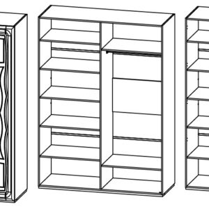 218-03-220 Шкаф для одежды 4-х дверный Цвет Крем Крашеное дерево